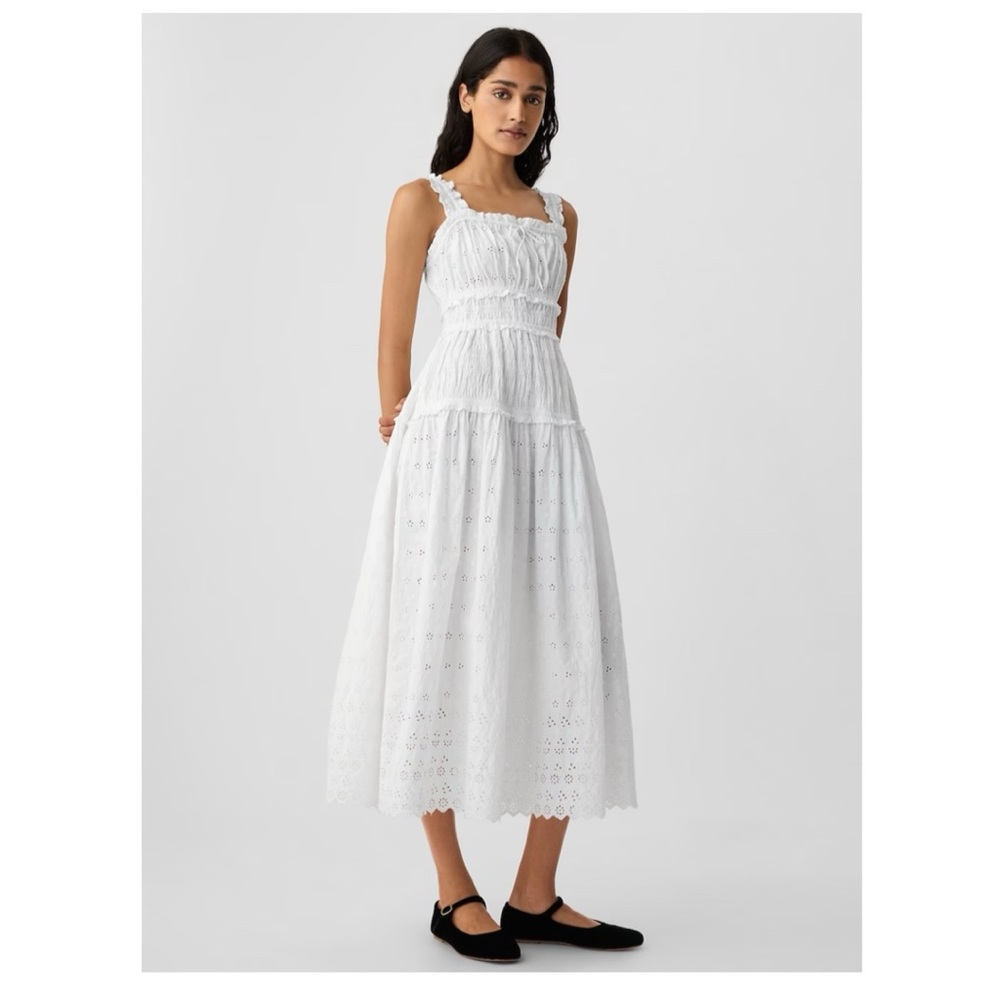 Gap × DÔEN White Eyelet Midi Dress
